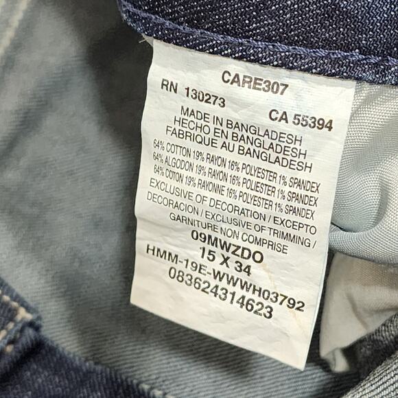 Wrangler Boot Cut Jeans Dark Wash 15/16 x 34 Mid rise - Picture 5 of 10